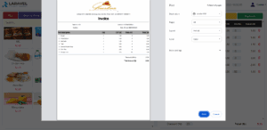 Laravel jQuery POS Cart System - print invoice