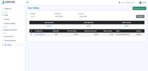 Laravel jQuery POS – sale history report