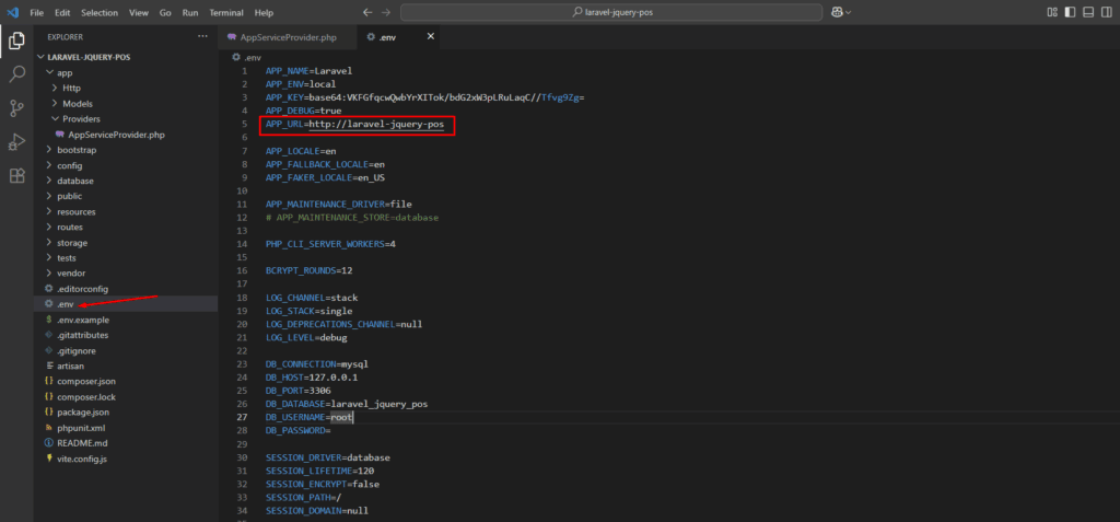Laravel POS with jQuery – set app url