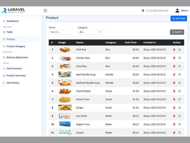 Laravel Vue.js POS CRUD