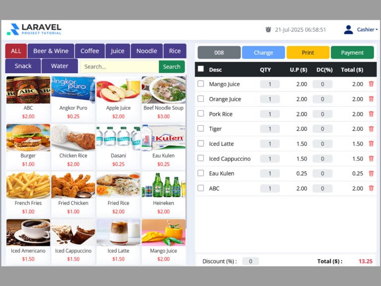 Laravel Vue.js POS Cart System