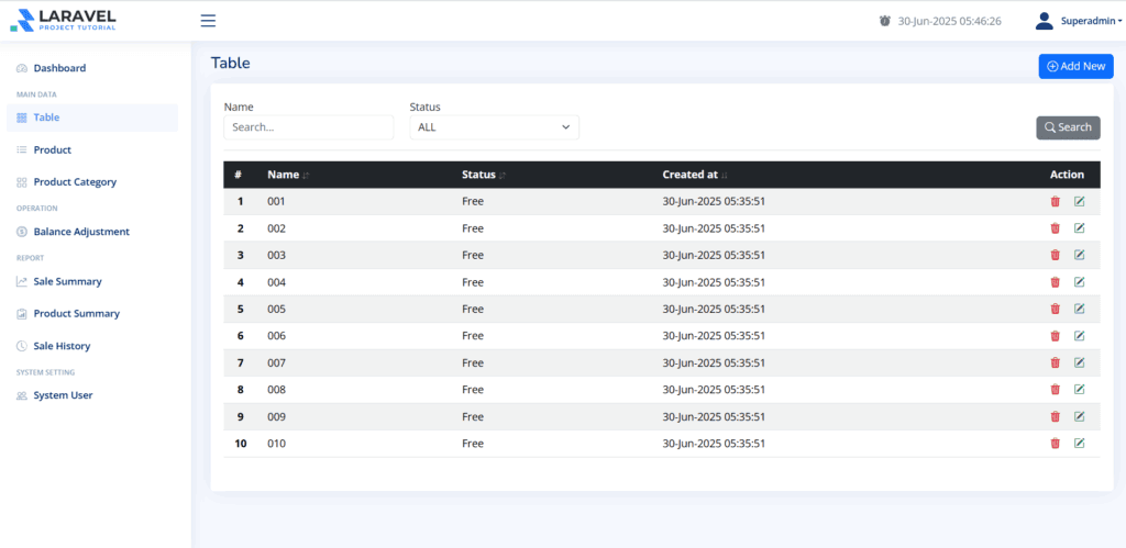 Laravel Vue.js POS Tutorial – Table CRUD