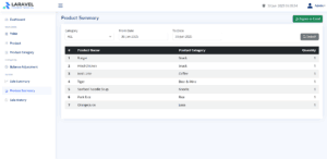 Laravel Vue.js POS Sale Report – product summary report