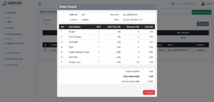 Laravel Vue.js POS Sale Report – view sale detail