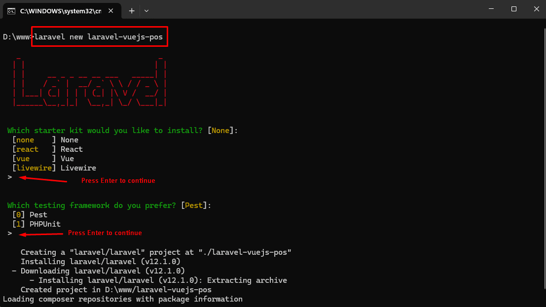 Laravel Vue.js POS – Install Laravel Framework 1