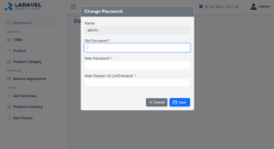 Laravel Vue.js POS – change password