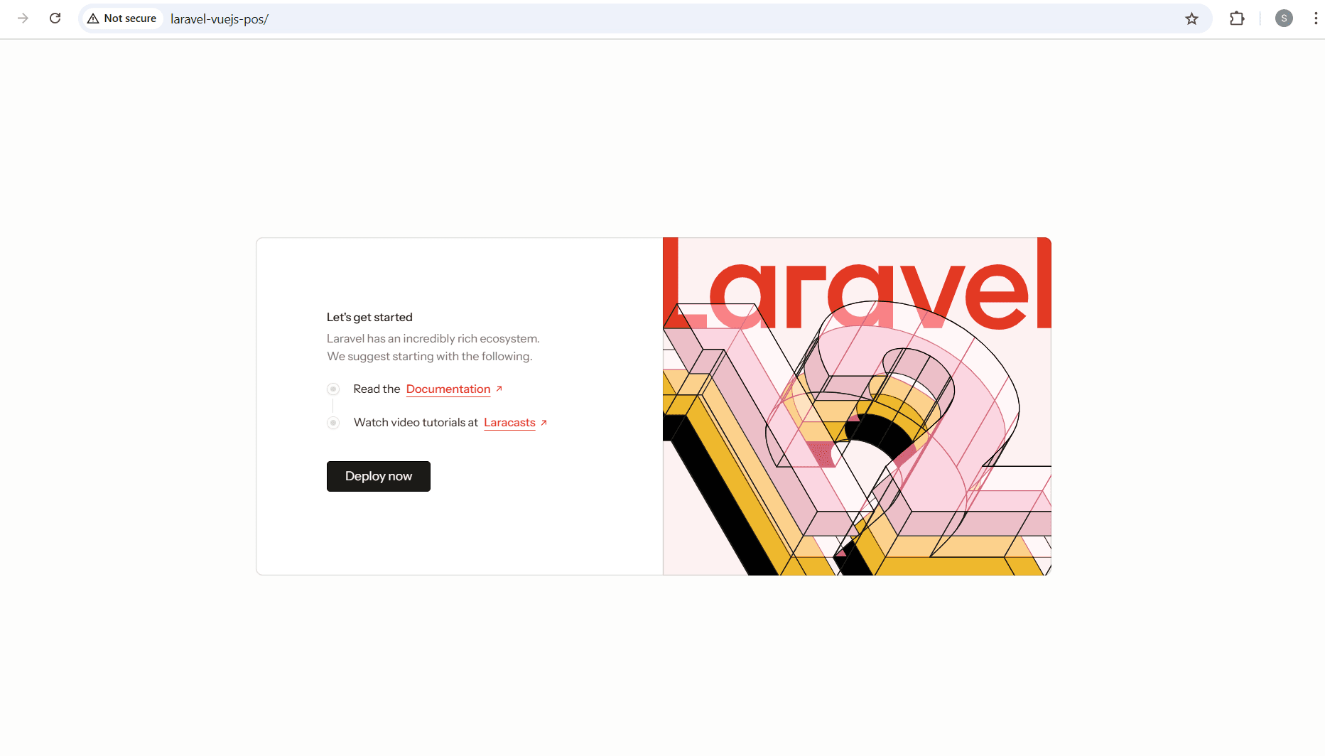 Laravel Vue.js POS – install laravel framework 12x