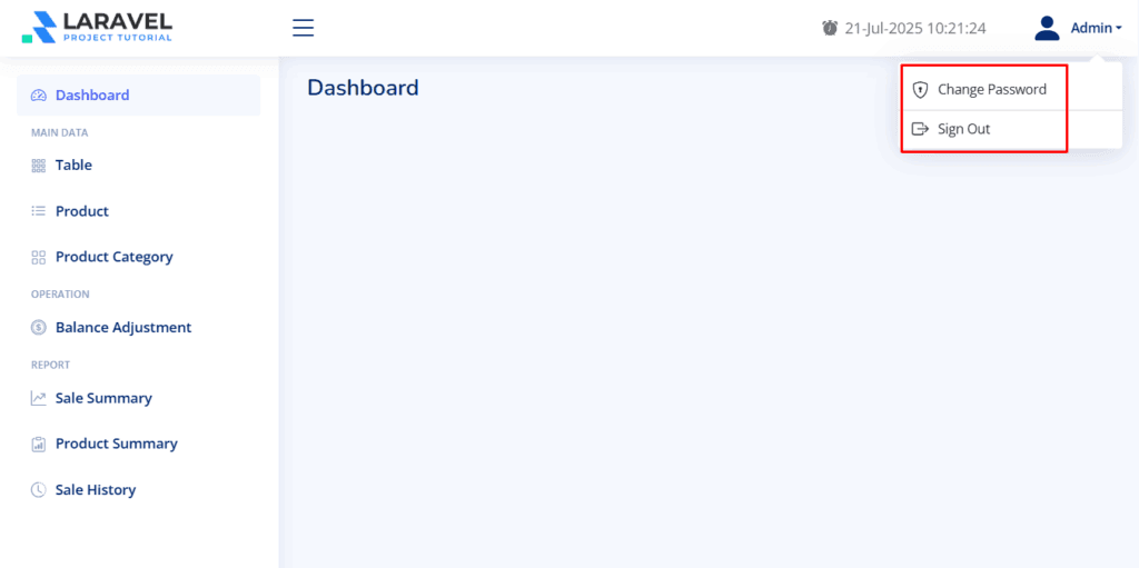 Laravel Vue.js POS – logout