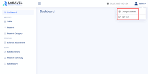 Laravel Vue.js POS – logout