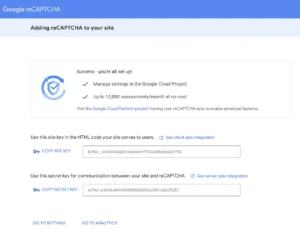 Create Google reCAPTCHA Site & Secret Keys 2