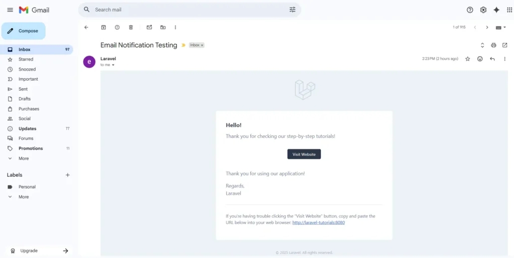 Send Mail Notification