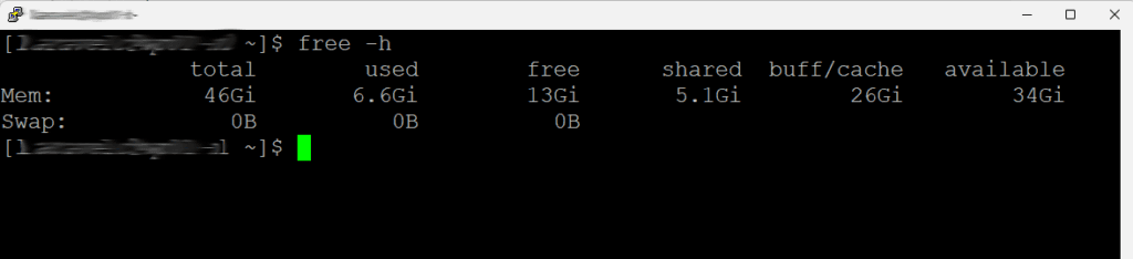 free – Show Memory Usage