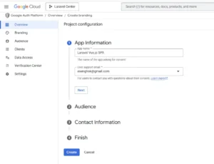 Google OAuth Consent App Info